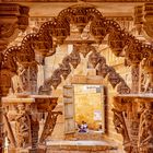 Blick aus dem Jain-Temple in der Festung Jaisalmer auf die Straße