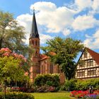 Blick aus dem Rosengarten des Theodor-Storm-Museum in Heiligenstadt