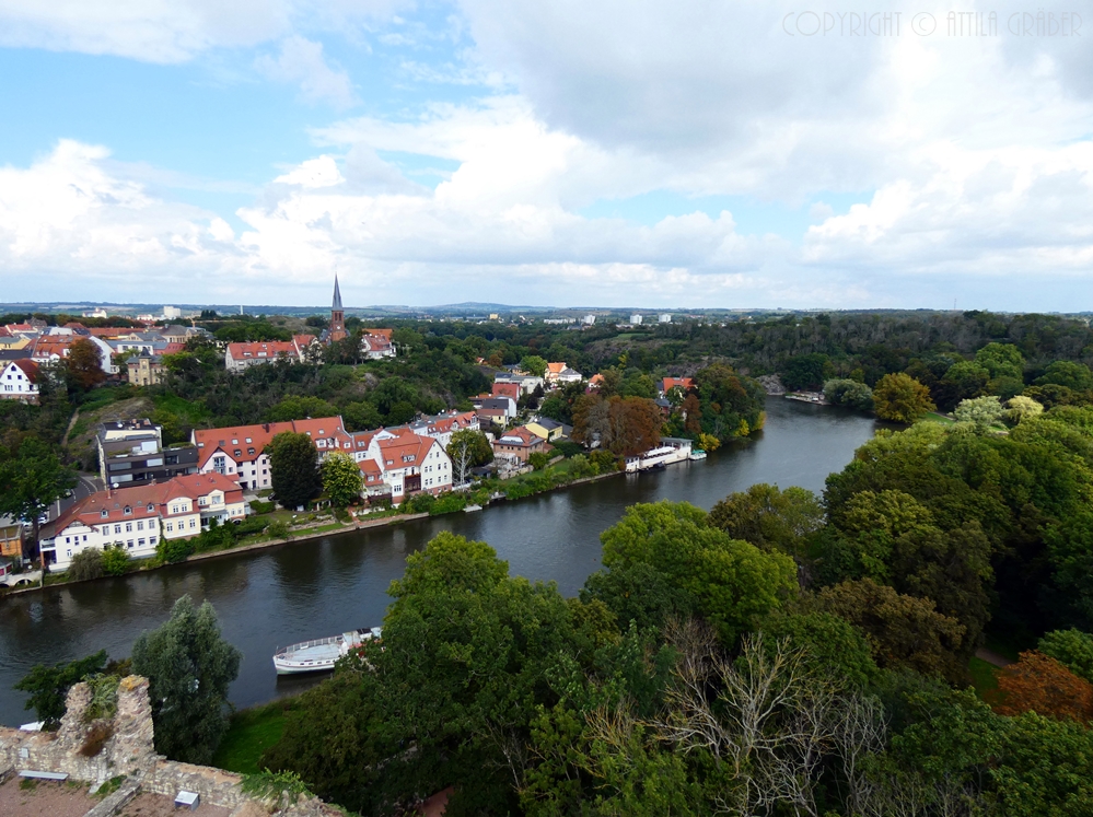 Blick aus dem Torturm der Oberburg Giebichenstein - Richtung Norden