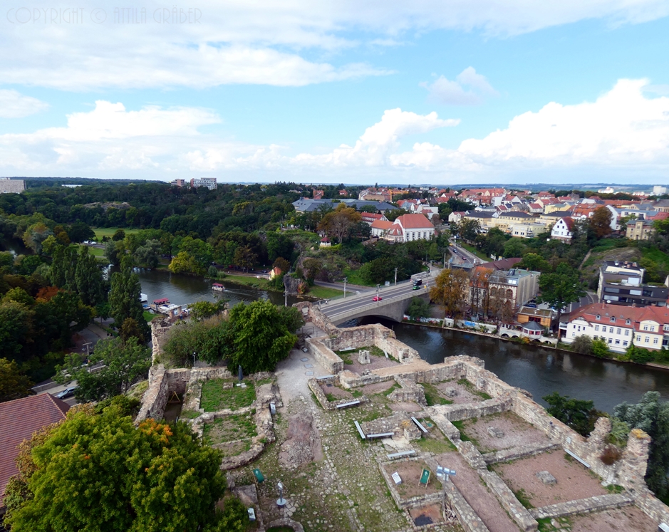 Blick aus dem Torturm der Oberburg Giebichenstein - Richtung Westen