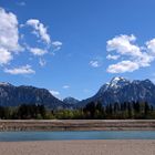 Blick aus dem trockenen Forggensee...