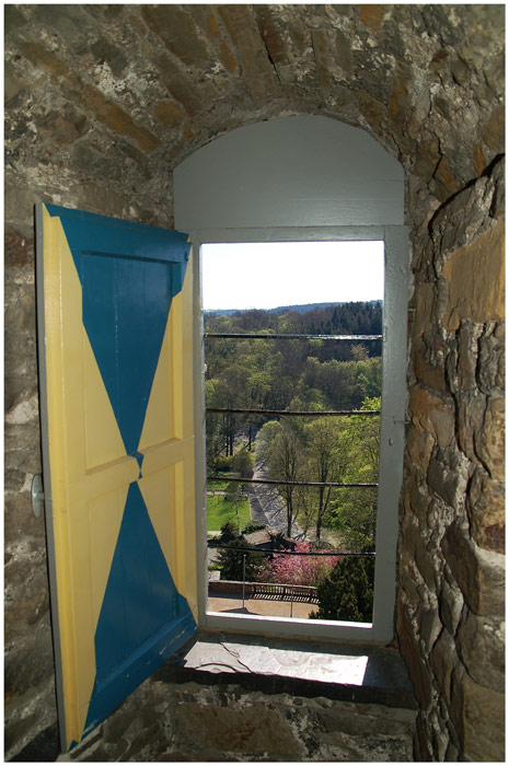 Blick aus dem Turm von Schloss Homburg in Nümbrecht