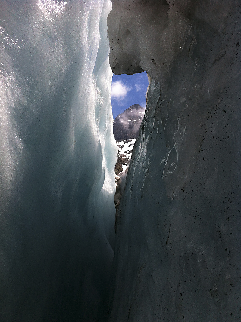 Blick aus der Gletscherspalte
