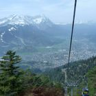 Blick aus der Seilbahn auf Garmisch-Partenkirchen