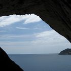 Blick aus der Tropfsteinhöhle (Mallorca)