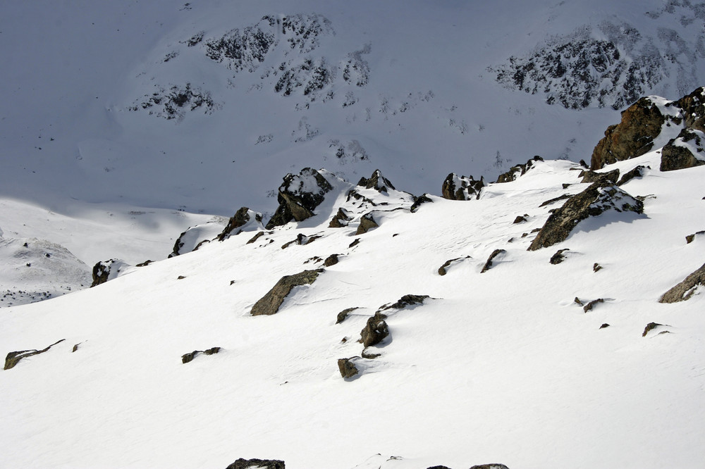 Blick aus einer Bergstation im Engadin