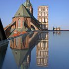 Blick aus Fenster auf die Nikolaikirche Stralsund