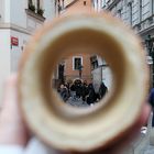 Blick durch den Trdelnik - Prag kulinarisch