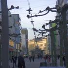 Blick durch die Bahnhofstraße auf die Bergwerksdirektion.