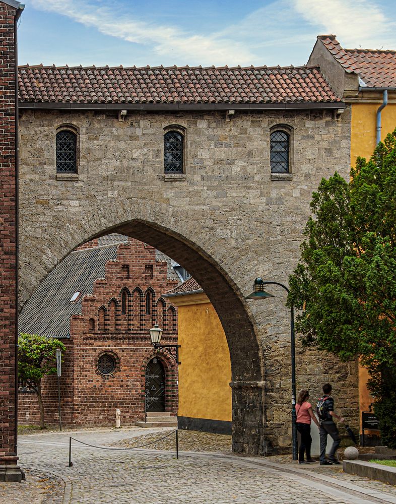 Blick durch ein Tor in Roskilde