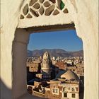 Blick durchs Dachterrassenfenster