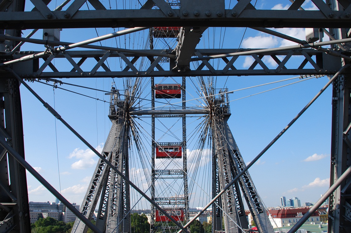 Blick durchs Riesenrad am Prater