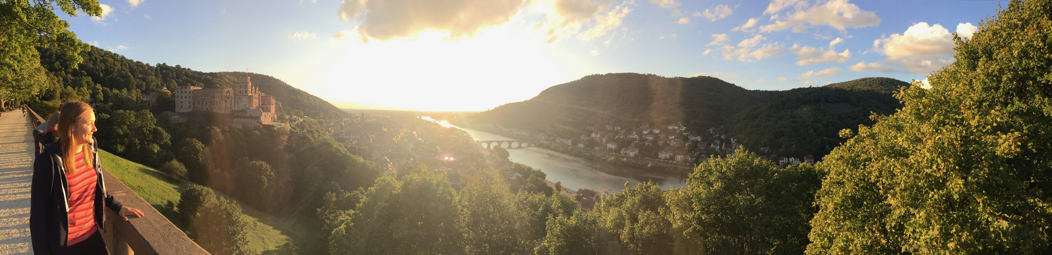 Blick gegen die Sonne - Scheffelterrasse, Heidelberg