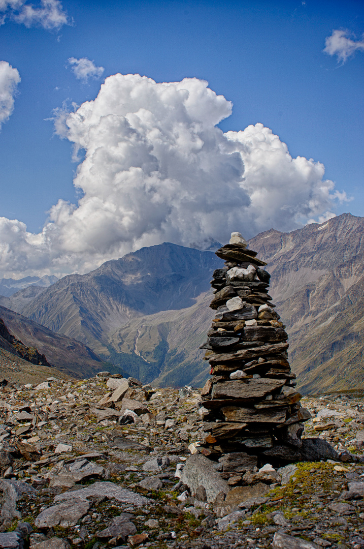 Blick hinab ins Zieltal, Südtirol