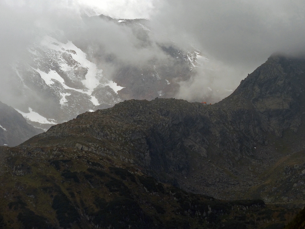 Blick hinauf zur Bremer Hütte