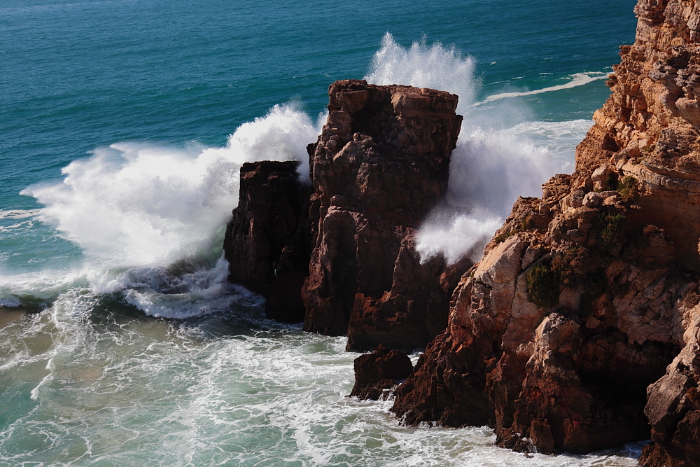 Blick hinunter auf den Atlanktik nördlich von Sagres!