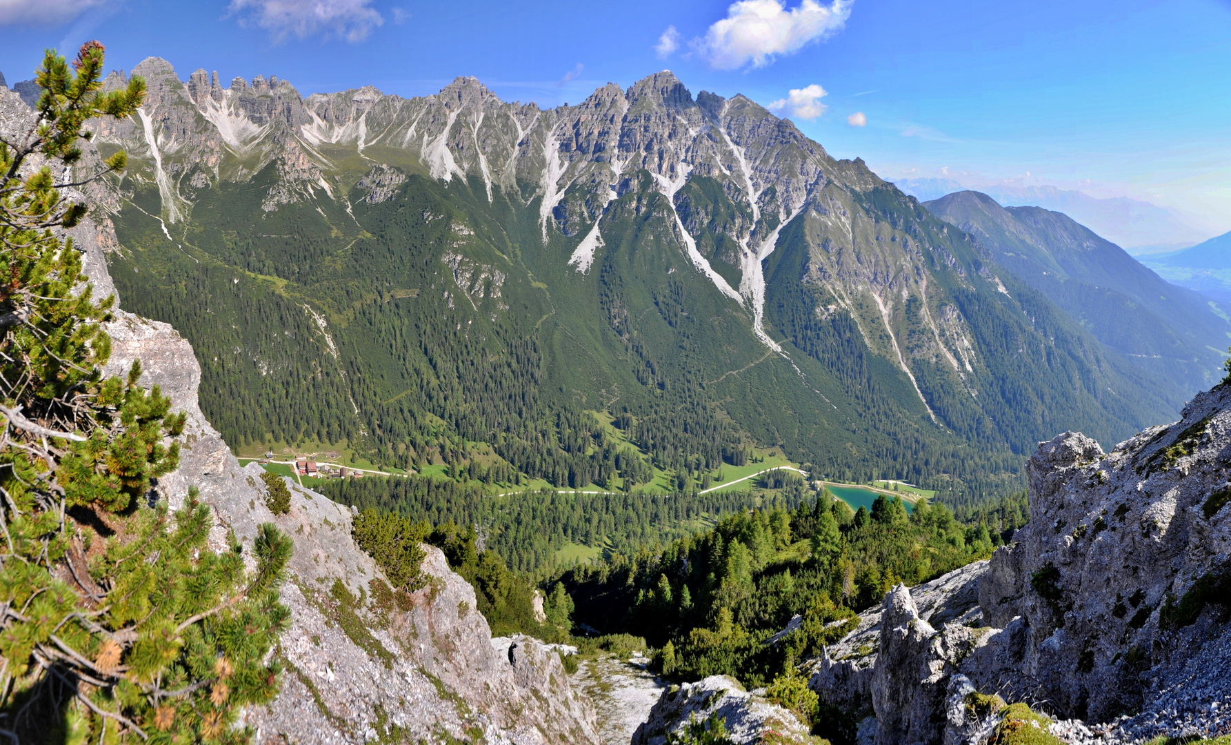 Blick hinunter auf Schlickalm