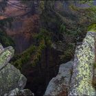 Blick hinunter vom Saubadfelsen  im Steinwald (858m ü.N.N.)