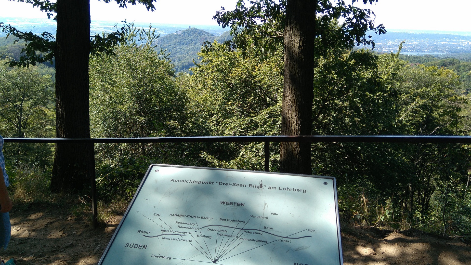 Blick im Siebengebirge auf Drachenfels und Rhein / Bonn