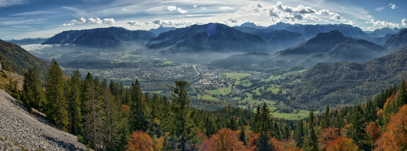 Blick in den Bad Reichenhaller Talkessel vom Hochstaufen