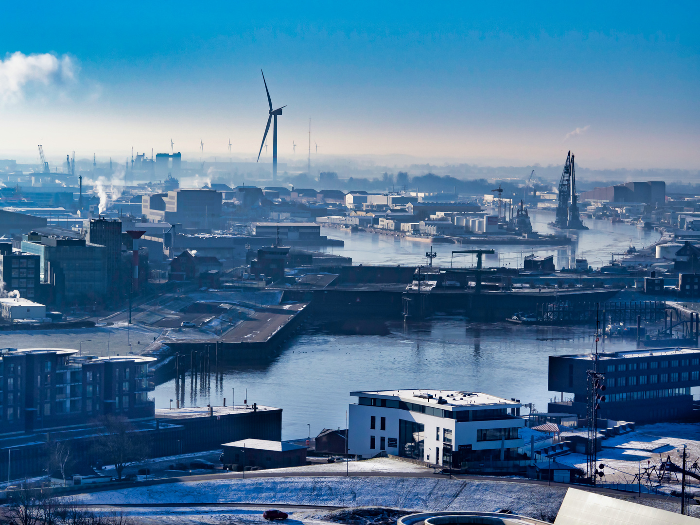 Blick in den Fischereihafen 