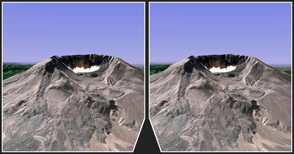 Blick in den Krater von Mount St. Helens