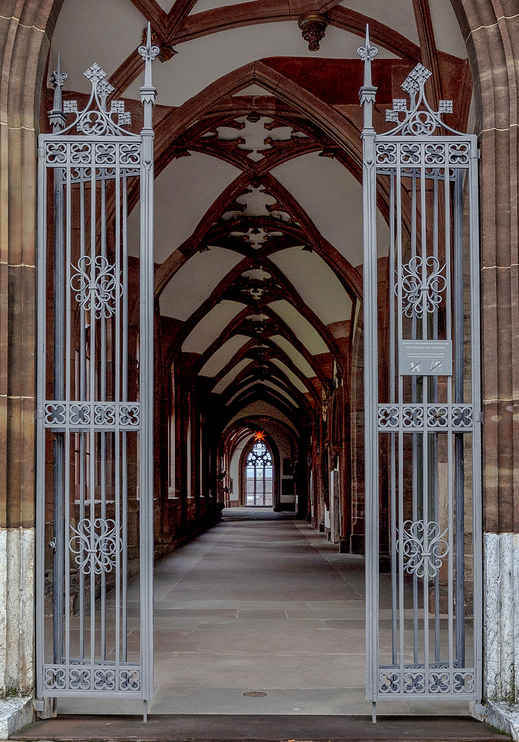 Blick in den Kreuzgang des Basler Münsters