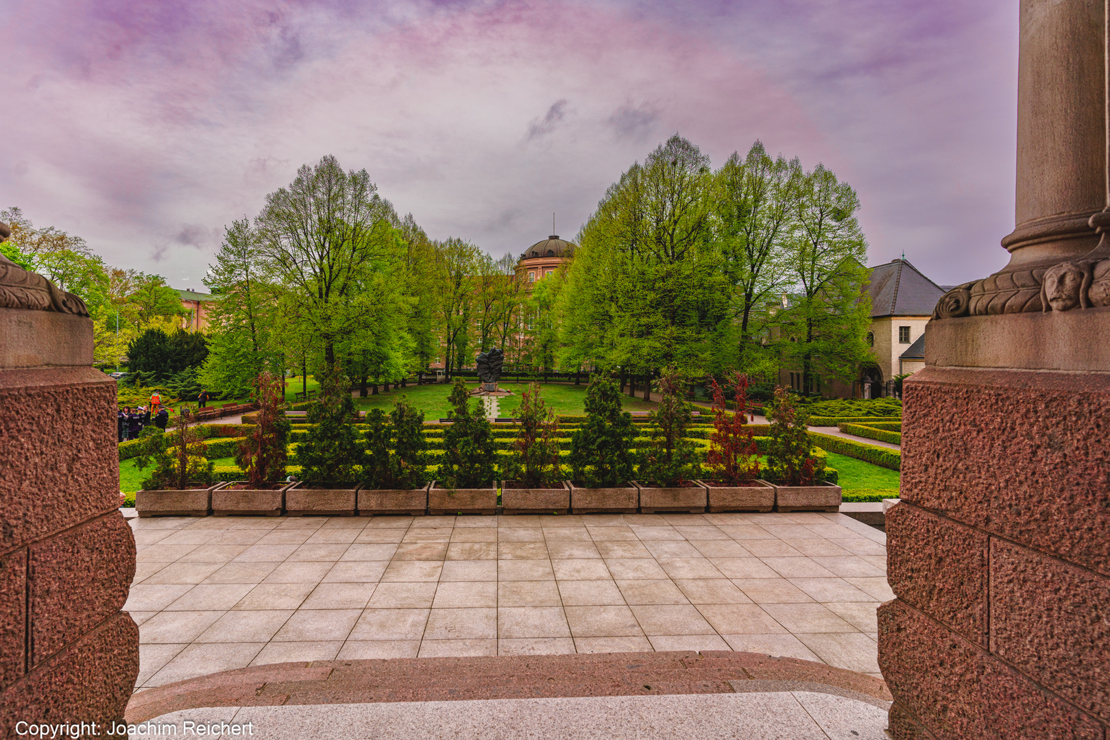 Blick in den Schlossgarten des Kaiserschlosses von Posen