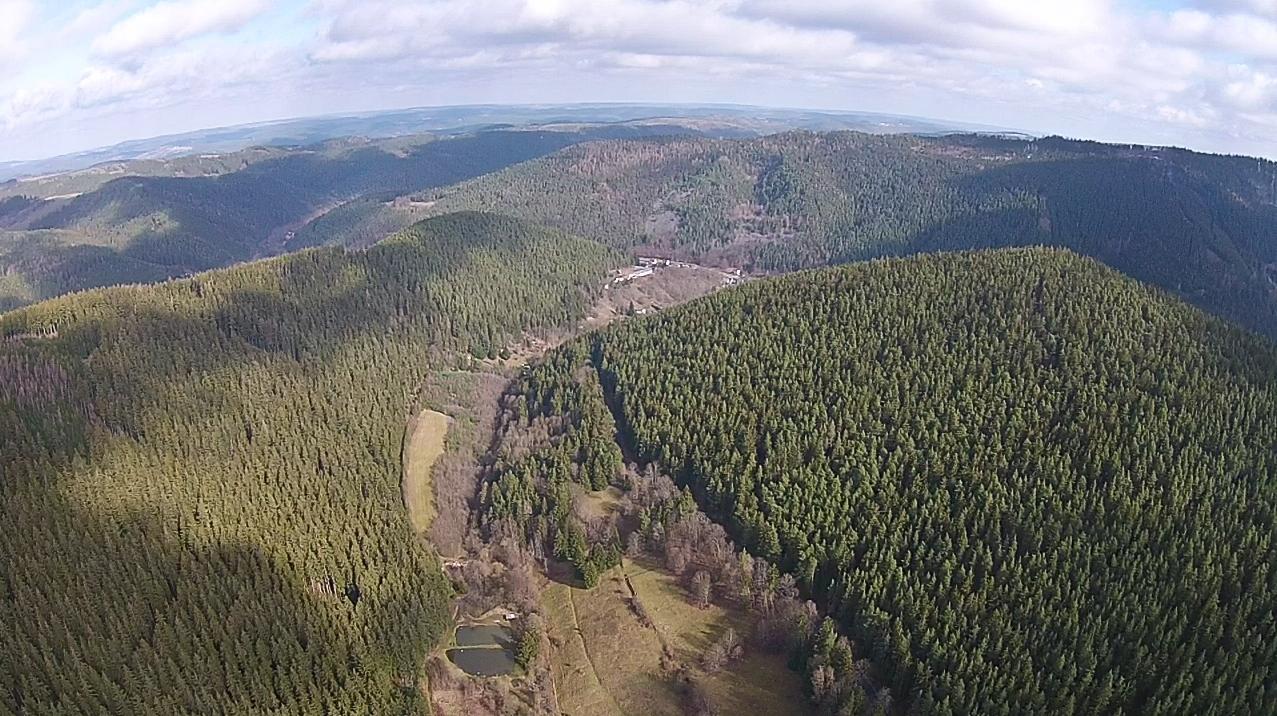 Blick in den Thüringer Wald. Mit einer Drohne geschossen