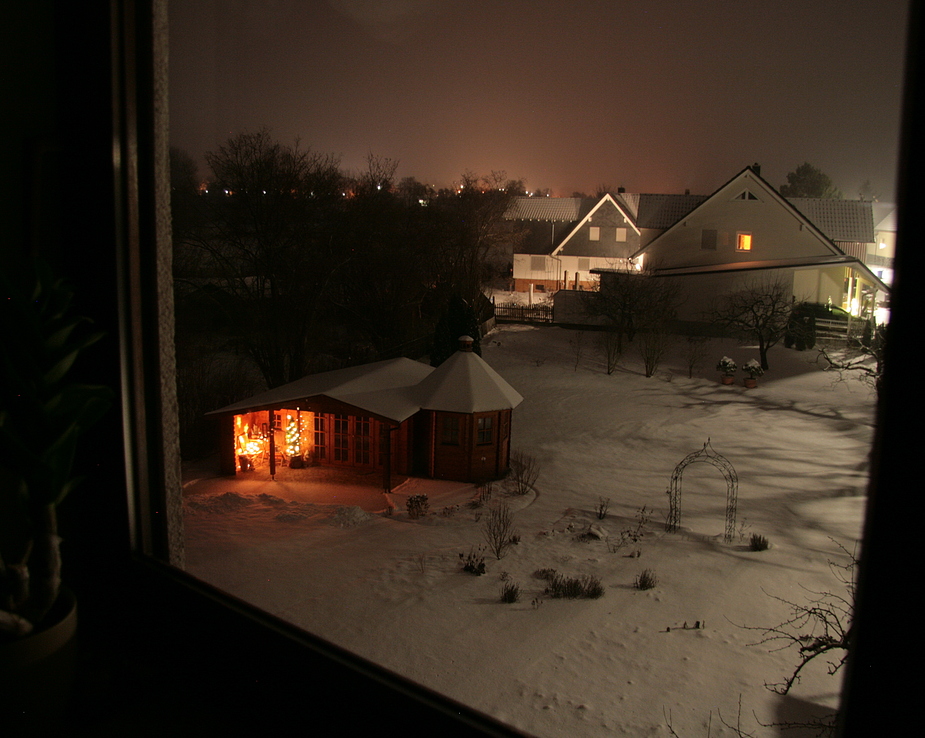 Blick in den winterlichen Garten