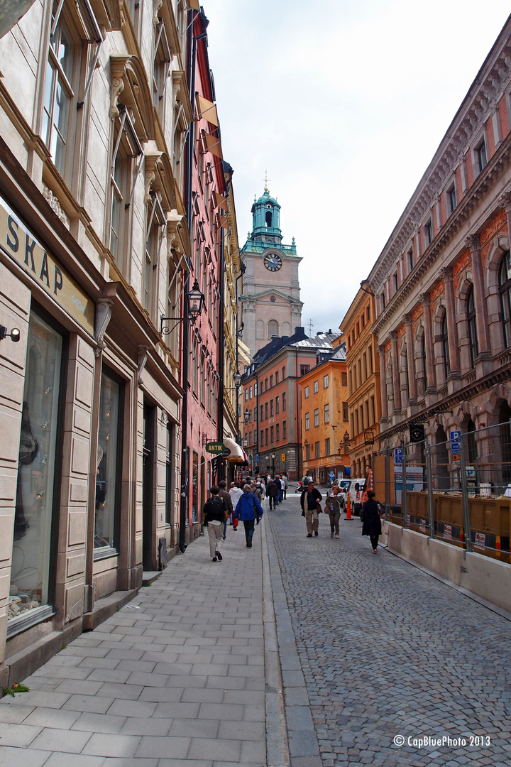 Blick in die Altstadt von Stockholm