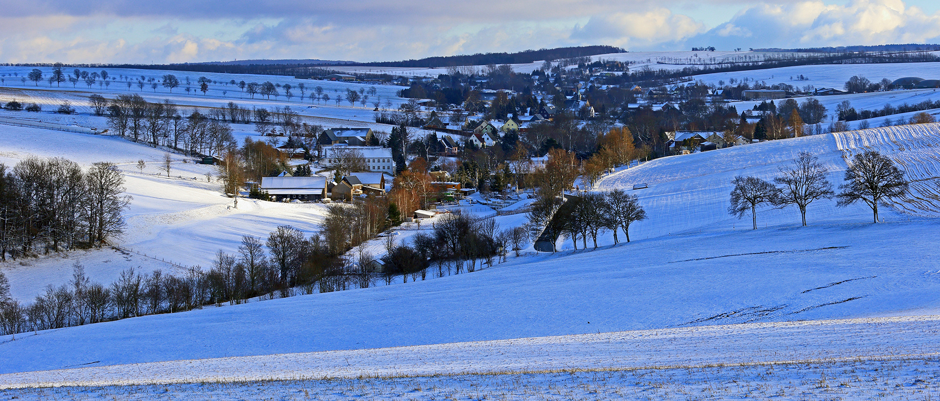 Blick in die Dörfer des Mittleren Osterzgebirges vom Januar 2022...