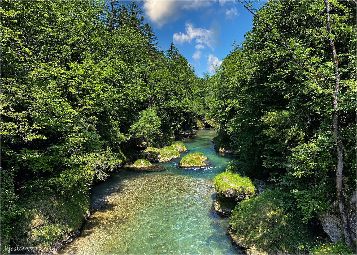 Blick in die Erlaufschlucht ...