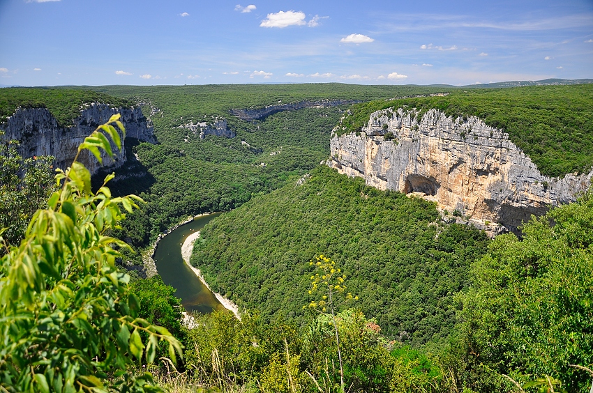 Blick in die Gorges de l'Ardèche