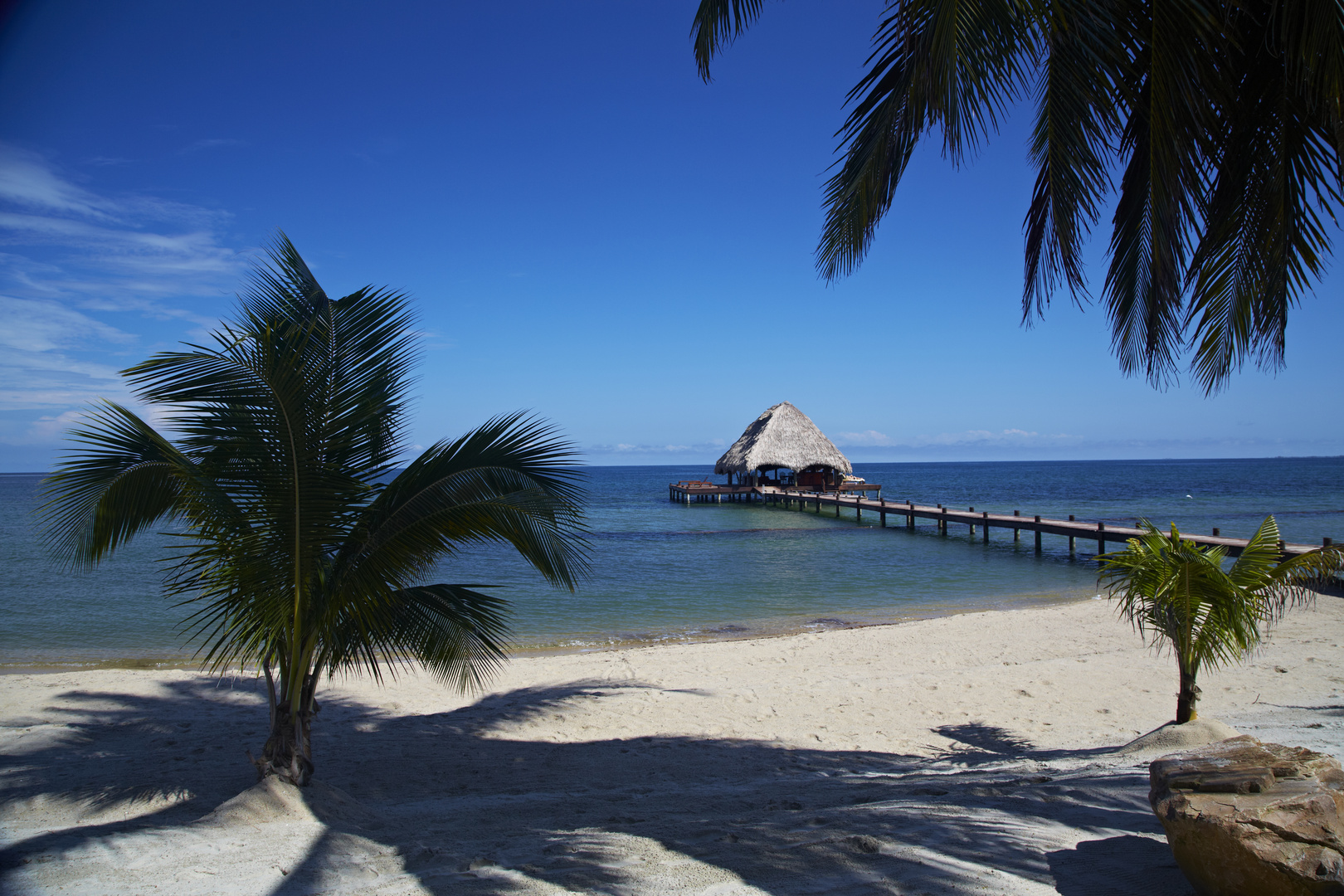 Blick in die Karibik von Placencia aus