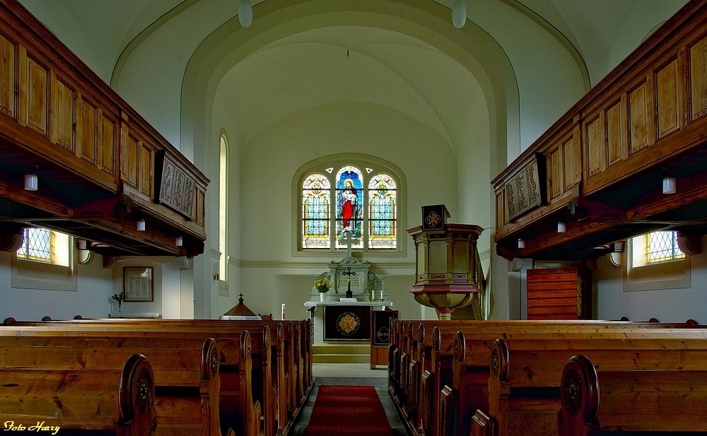 Blick in die Kirche Porschdorf. (Sächsische Schweiz)