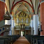 Blick in die Kirche St,-Nikolai in Jüterbog. (Brandenburg)