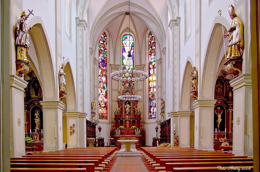 Blick in die Pfarrkirche St.Markus Wittlich. (Mosel/Eifel).