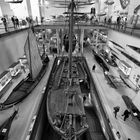 Blick in die Schifffahrtshalle des Deutschen Museums in München