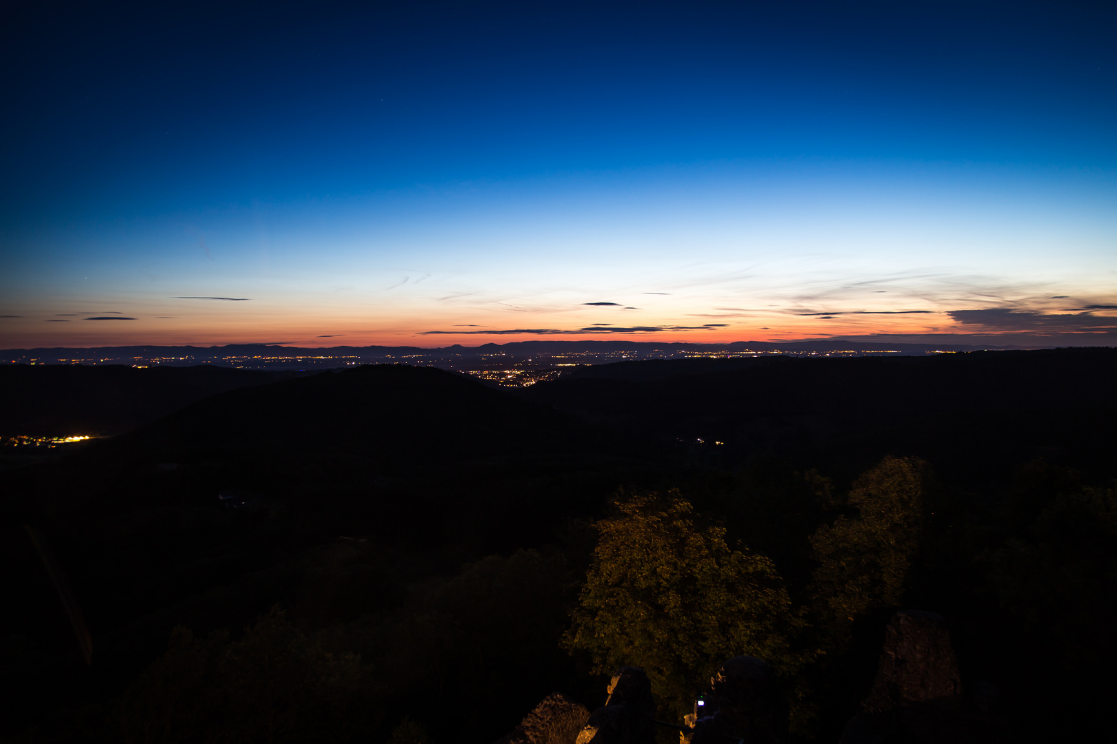 Blick in die Vogesen vom Turm der Burgruine Hohengeroldseck