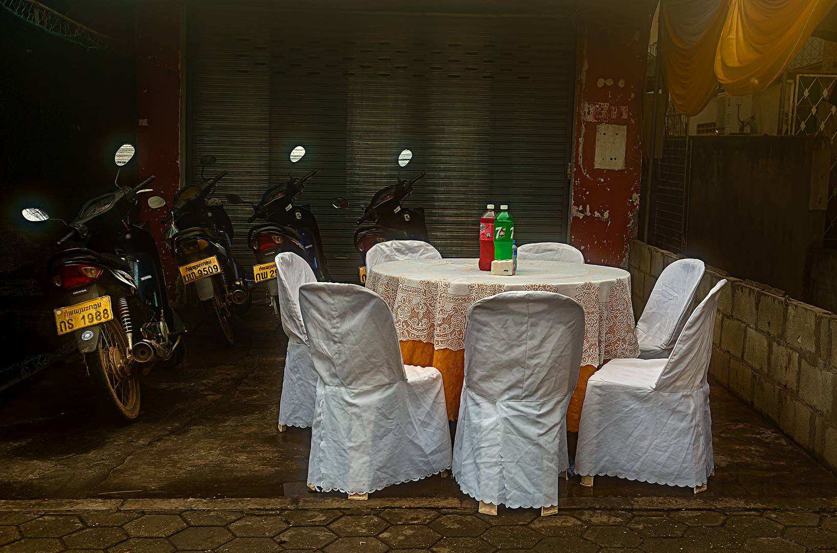 Blick in ein Restaurant in Vientiane