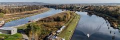 BLICK IN EINE BRANDENBURGER LANDSCHAFT VOM SCHIFFSHEBWERK NIEDERFINOW, DEM ALTEN