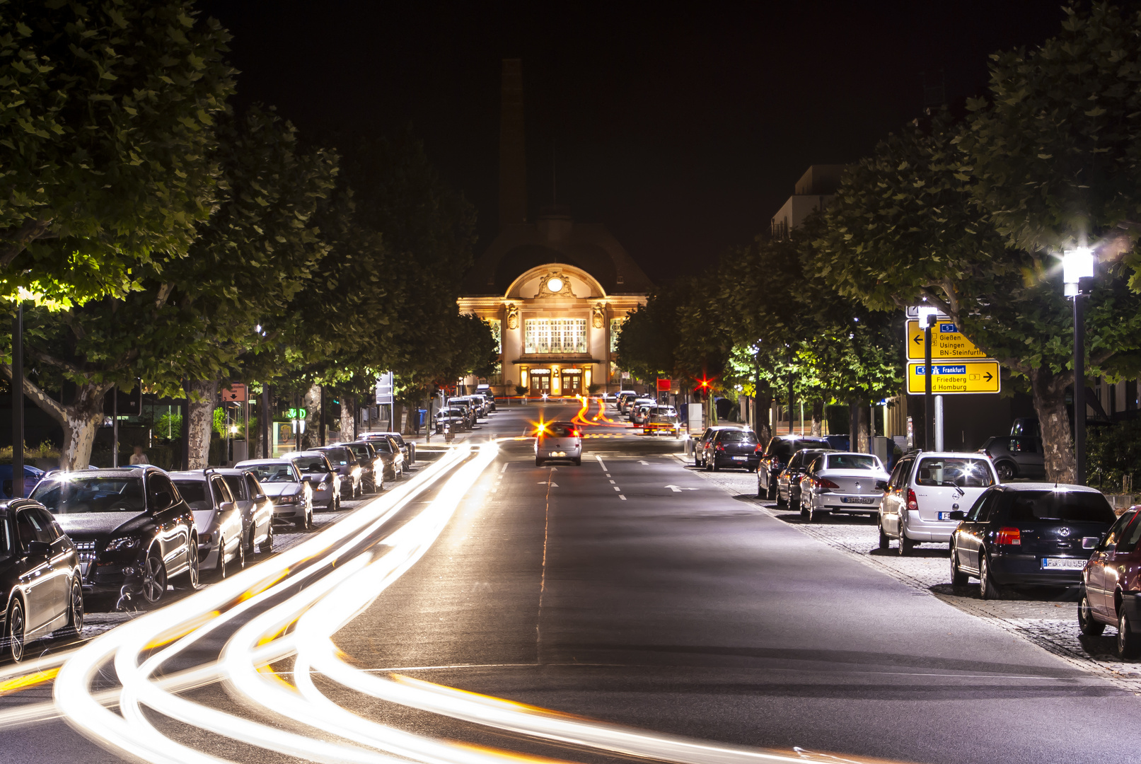 Blick in Richtung Bahnhof Bad Nauheim