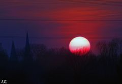 Blick in Richtung Kamen - Sonnenuntergang