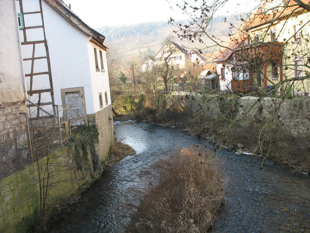Blick in Weikersheim auf die Tauber Dez 2008