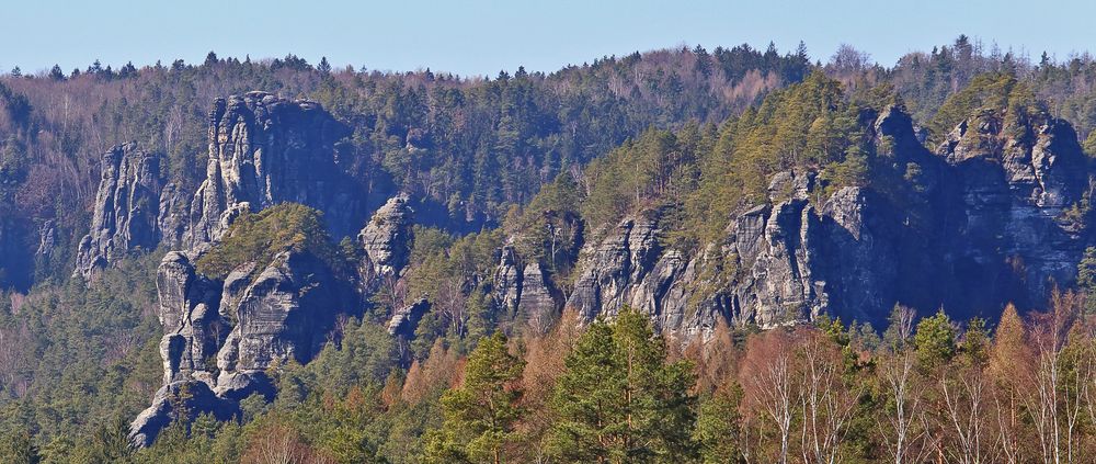 Blick ins Basteigebiet vom Ziegenrücken