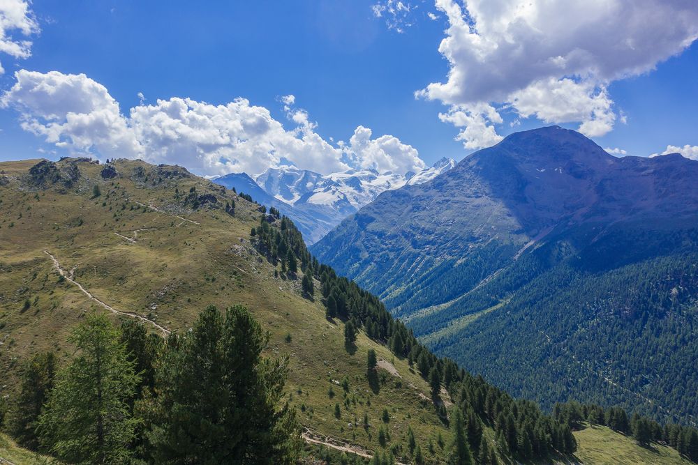 Blick ins Bernina-Massiv