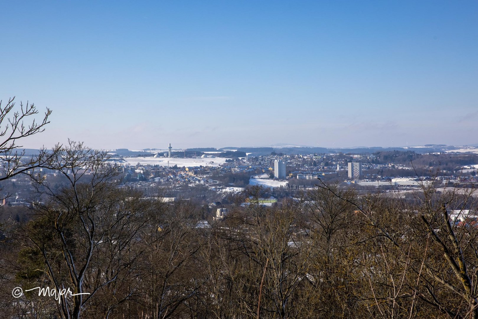 Blick ins hofer Umland vom Labyrinthturm aus