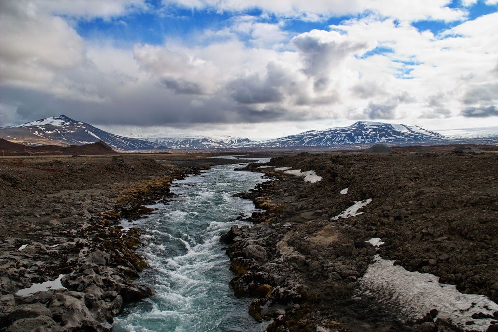 Blick ins isländische Hochland nahe Húsafell