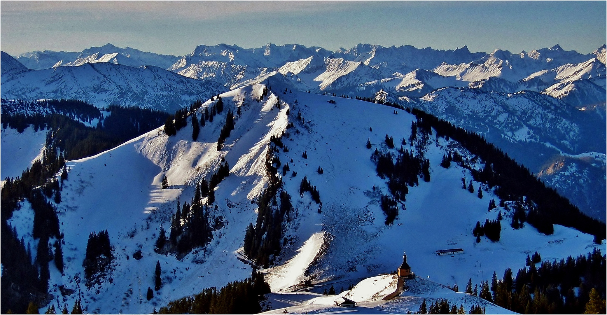 Blick ins Karwendel beim Sonnenuntergang vom…